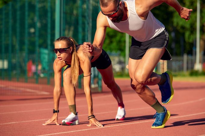 Athlete preparing mentally for performance