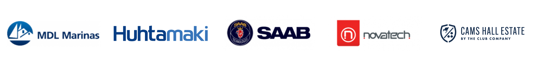 A blurred image of a row of logos including saab