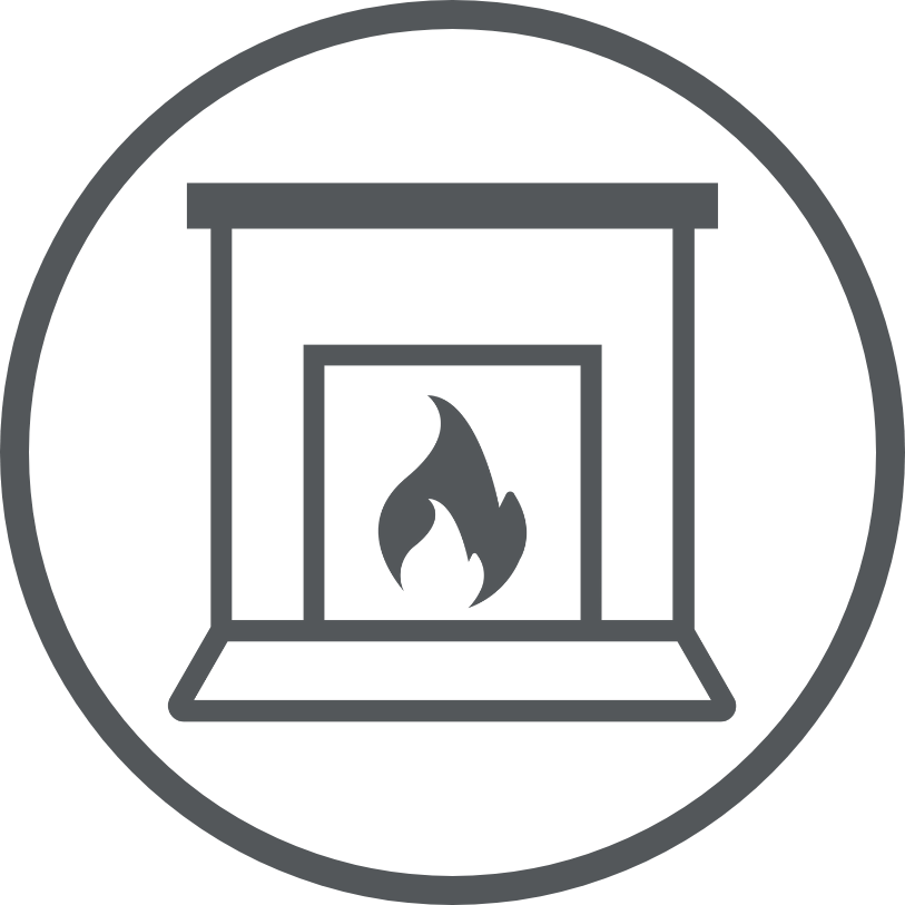 Fireplace icon for HVAC company in Kingston