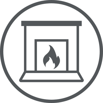Fireplace icon for HVAC company in Kingston