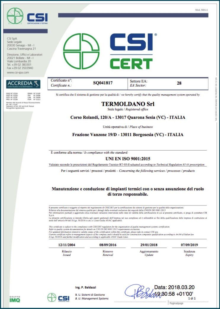certificazione csi cert