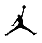 A silhouette of a man holding a basketball in his hand.