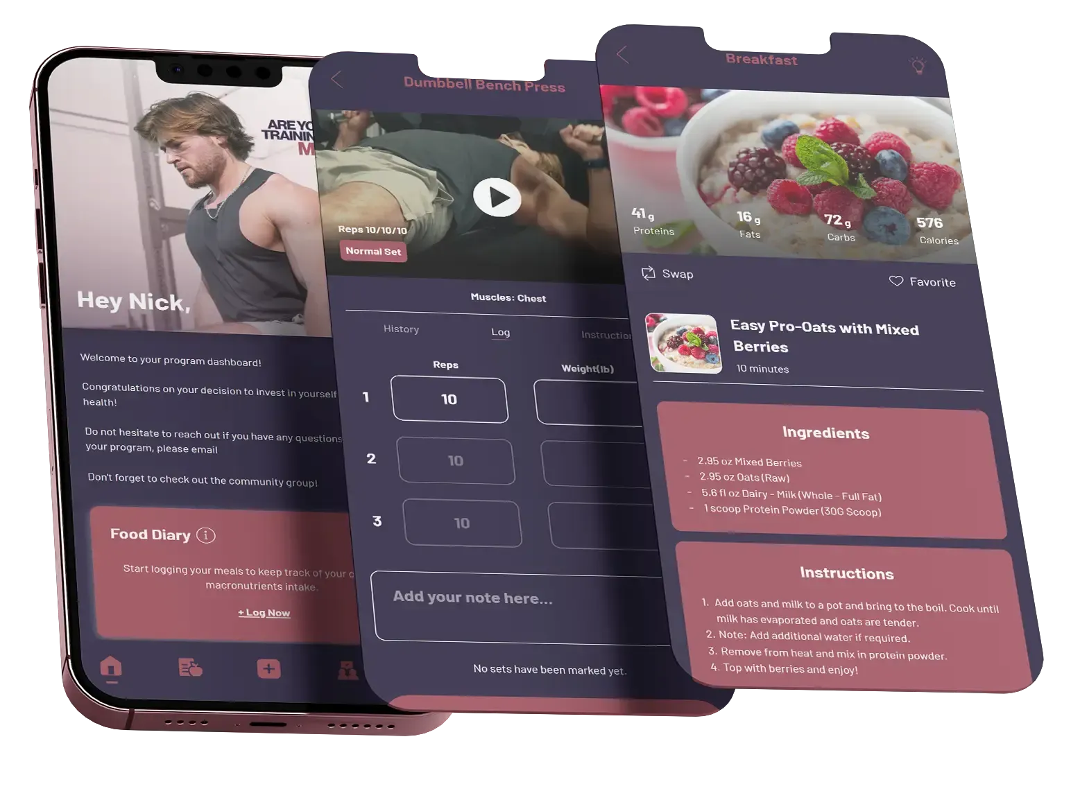 three app images for livnfit
