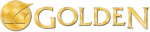 Golden logo with gold globe icon and the word “GOLDEN” in gold letters