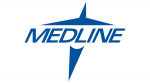 Medline logo in blue with a star-like cross symbol on a white background