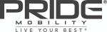 PRIDE Mobility logo with “LIVE YOUR BEST” tagline in black and red text