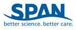 SPAN logo with blue text and tagline, “better science. better care.”