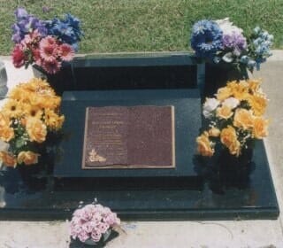 Double lawn monument with round vases — Northern Rivers Headstones in Casino, NSW