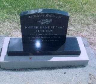 A Gravestone for Joseph Ernest Joe Jeffery Is Sitting on Top of A Grave — Northern Rivers Headstones in Casino, NSW