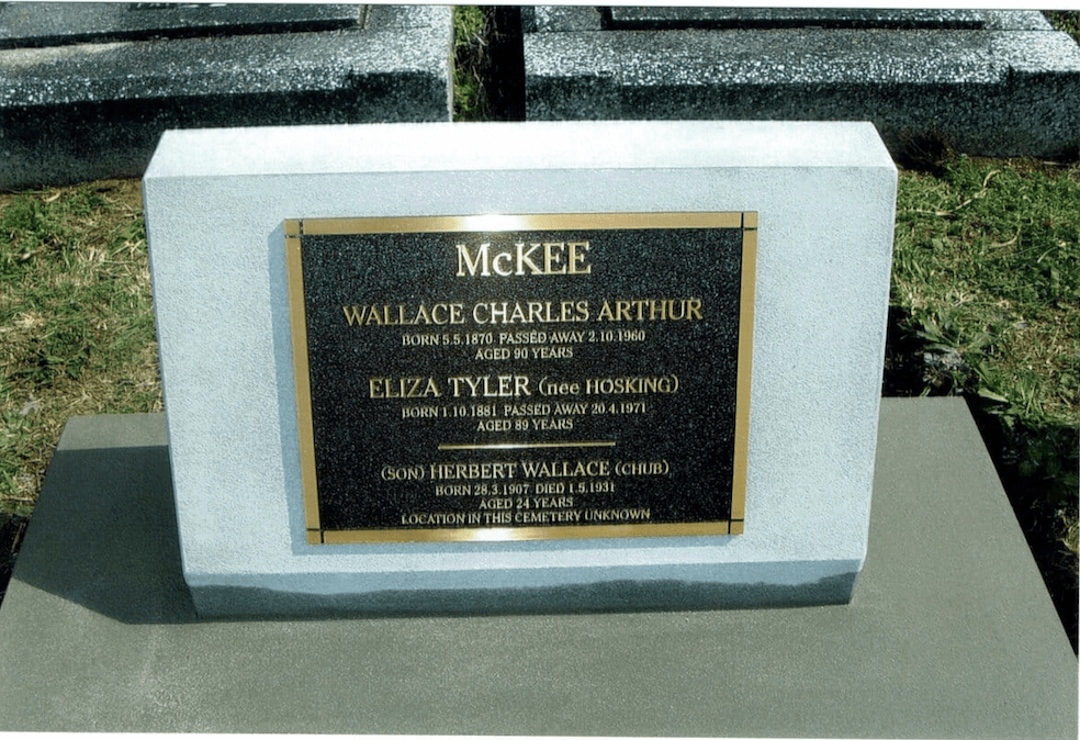 A Gravestone For Wallace Charles Arthur And Eliza Tyler — Northern Rivers Headstones in Casino NSW