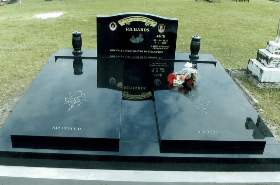 A Black Gravestone With The Name Richard On It — Northern Rivers Headstones in Casino NSW