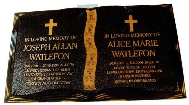 In Loving Memory Of Joseph Allan Watlefon And Alice Marie Watlefon — Northern Rivers Headstones in Casino NSW