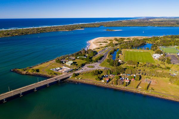 An Aerial View Of A Bridge Over An Ocean — Northern Rivers Headstones in Ballina, NSW