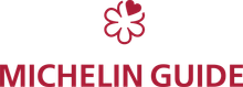 Michelin Guide logo: red flower with a heart-shaped top, and text "MICHELIN GUIDE".