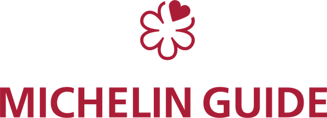 Michelin Guide logo: red flower with a heart-shaped top, and text "MICHELIN GUIDE".