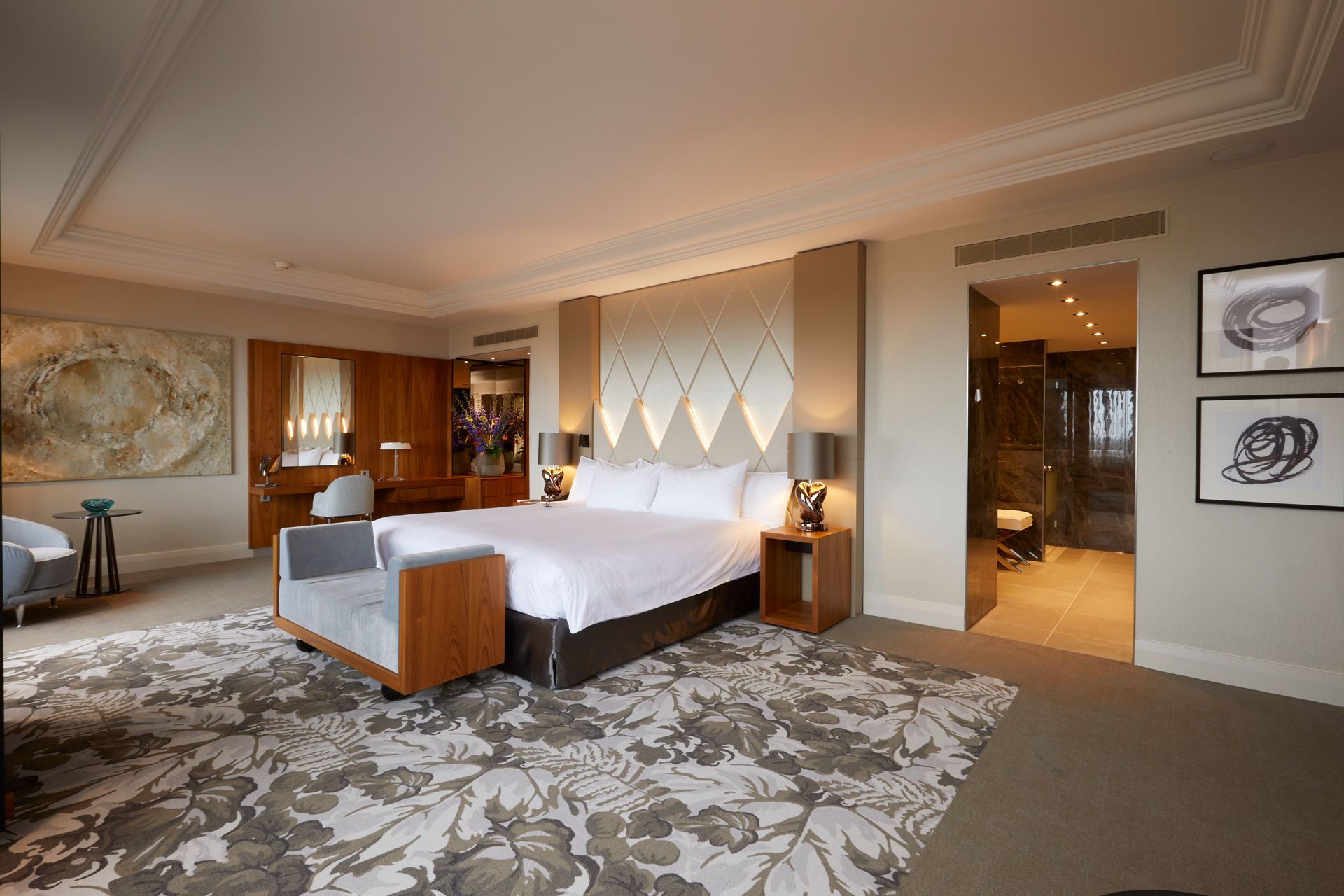 The luxurious Presidential Suite at Hotel Okura Amsterdam in The Netherlands (Holland).