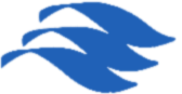 Blue stylized waves.