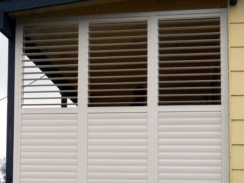 White Plantation Shutters, Closed Position, On A Wall — Ulladulla Blinds & Home Improvements In Ulladulla, NSW