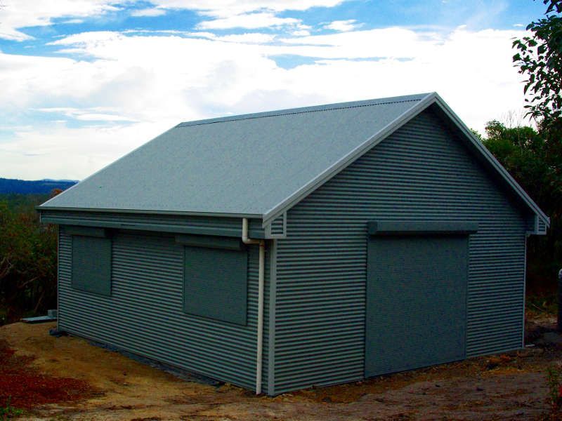 Grey Roller Shutter Door On A Shed, Closed Position — Ulladulla Blinds & Home Improvements In Ulladulla, NSW