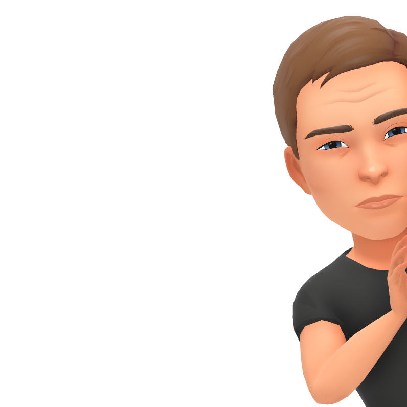 A cartoon of a man with his hand on his chin.
