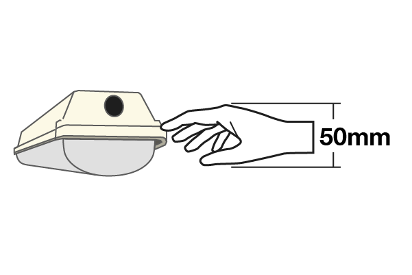IP Rating 1X light fixture and hand