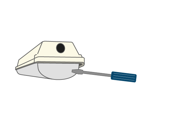 IP Rating 3X light fixture and screwdriver