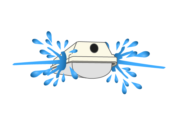 IP Rating X5 light fixture and powerful water jets