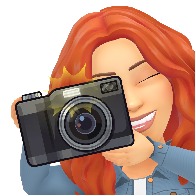A cartoon of a woman holding a camera and smiling