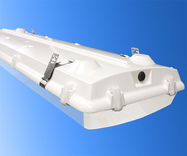 A white light with a blue sky in the background