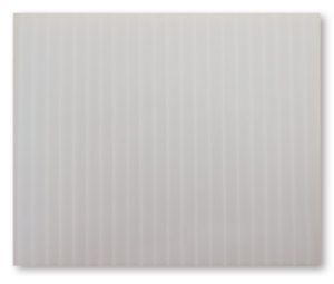 A piece of white cardboard with a striped pattern on it.