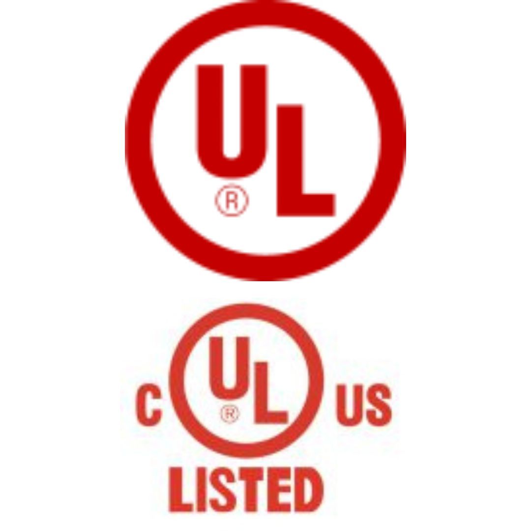 A red circle with the word ul on it