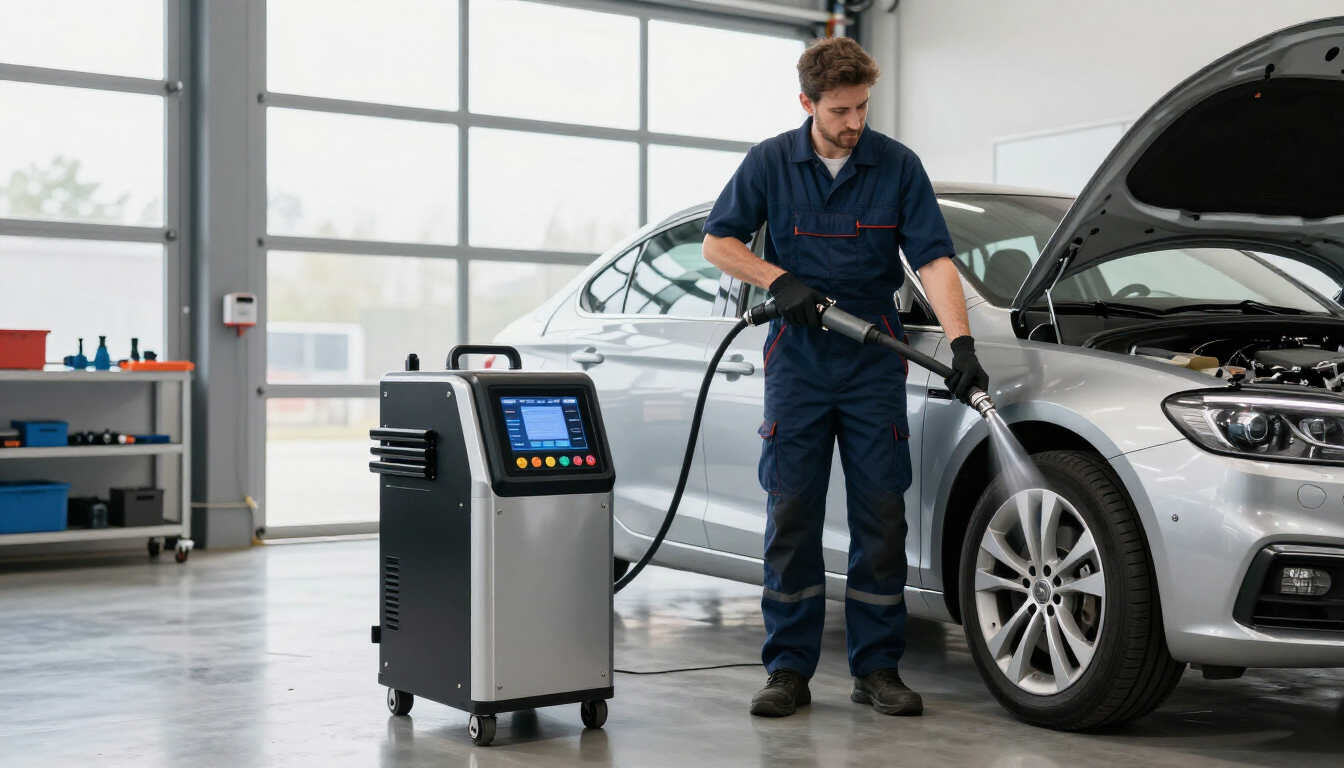 Technique de décalaminage moteur par hydrogène dans un garage professionnel à Domène.