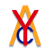 Logo abstrait avec un A orange, un C bleu et un Y rouge superposé sur fond blanc