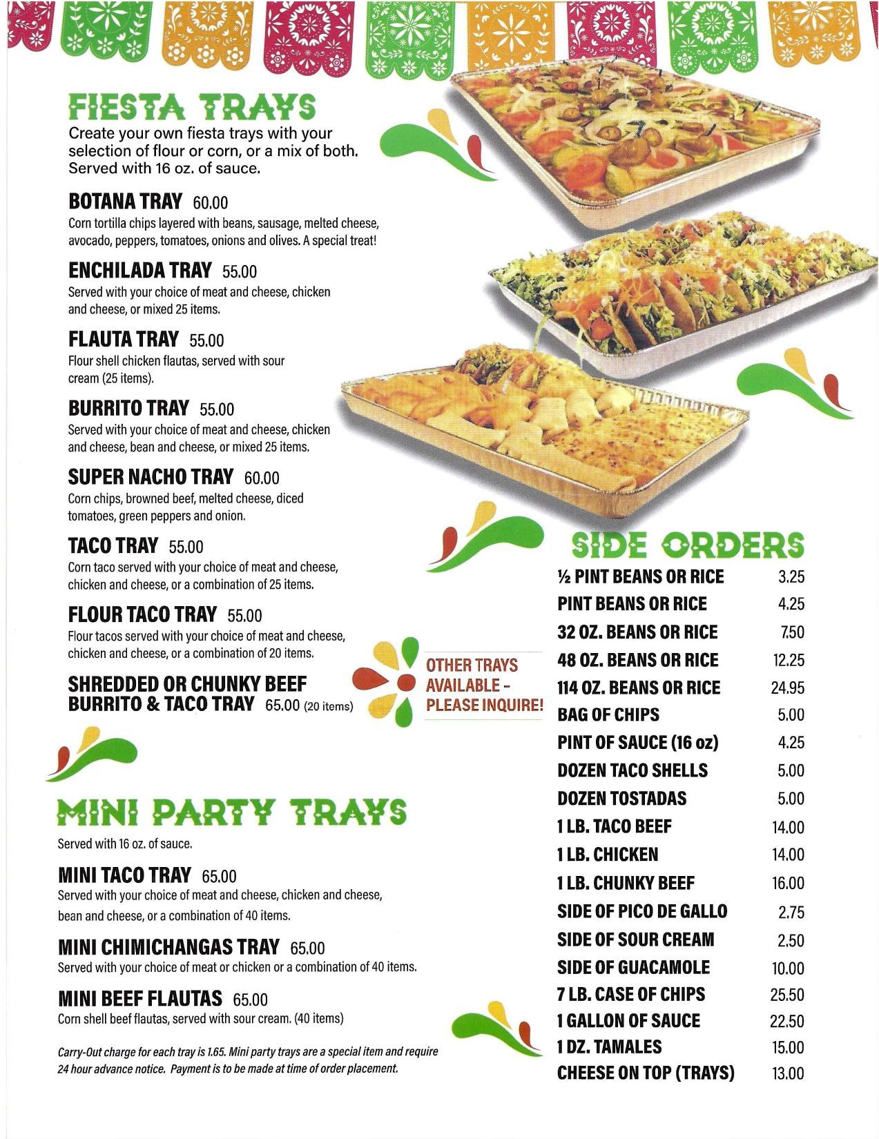 Catering Menu - Detroit, MI - Mexican Village Restaurant