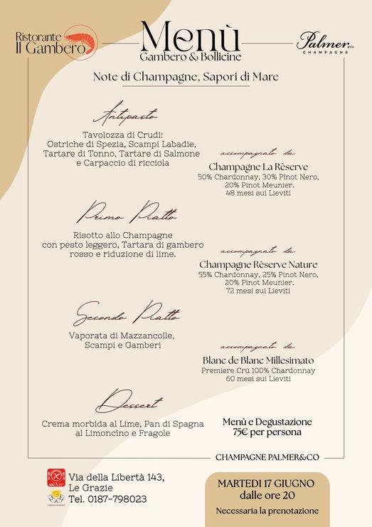 menù di capodanno Ristorante il Gambero