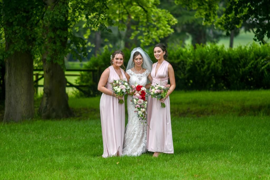 bride with two bride's maids