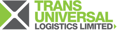 Logo of Trans Universal Logistics Limited, green and gray with text and graphic.