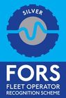 FORS Silver logo: blue and silver tire shape with wavy line, text 