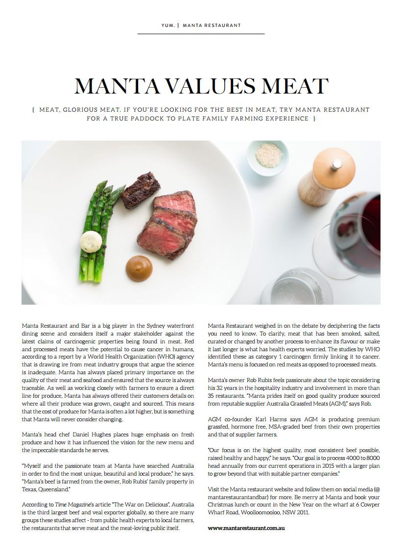 Manta Values Meat