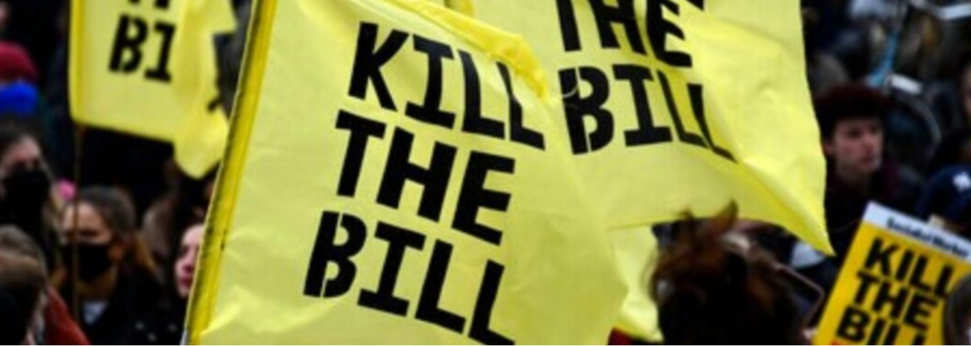Picture of the Kill the Bill protest.