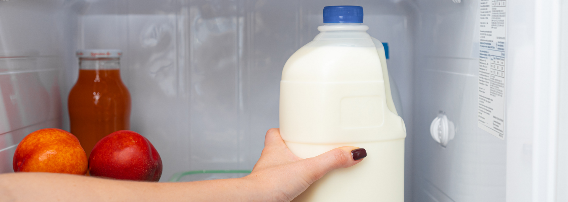 Picture of milk in a fridge