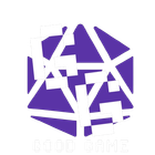 Purple geometric logo with white lines and text "GOOD GAME".