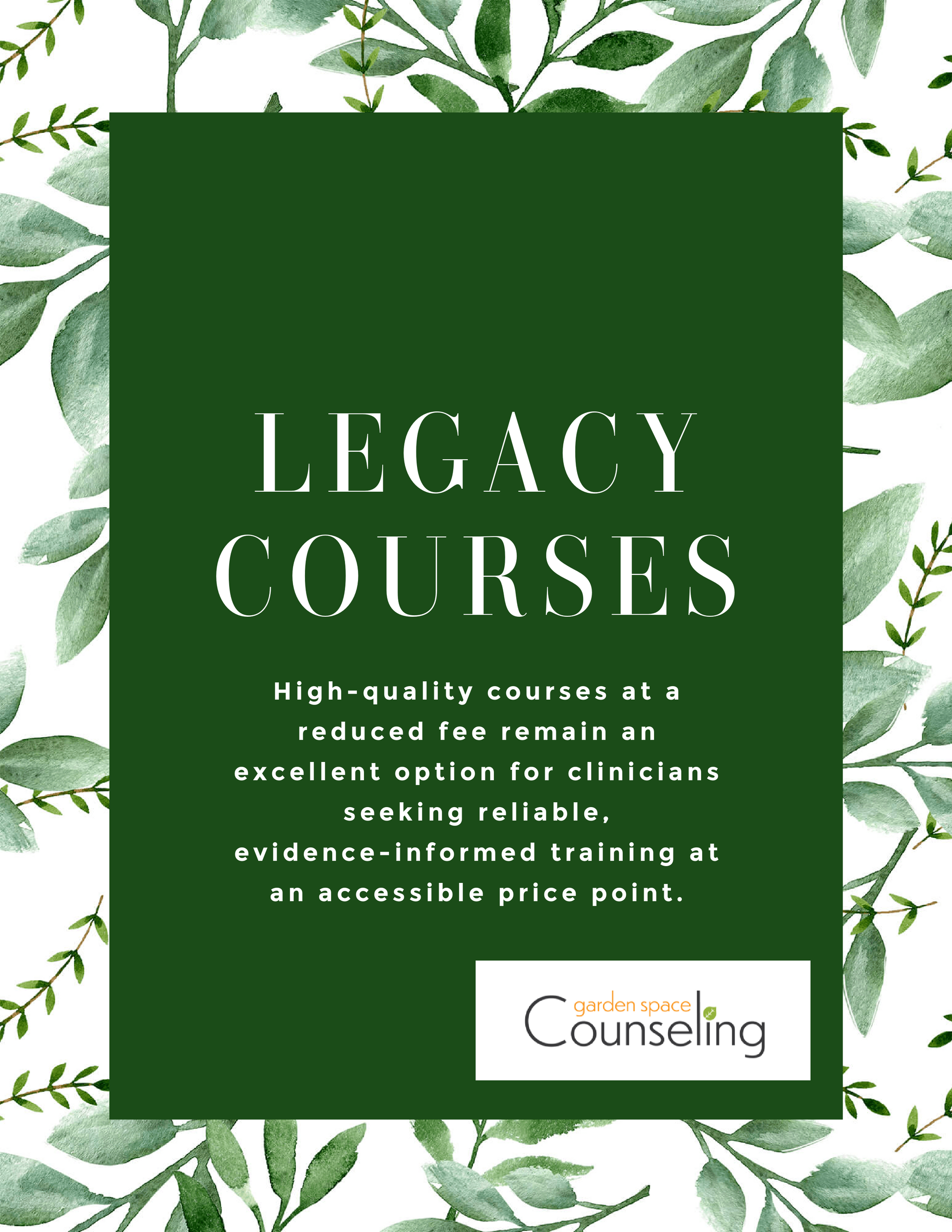 Legacy Courses: Reduced Fee, Same Solid Foundation