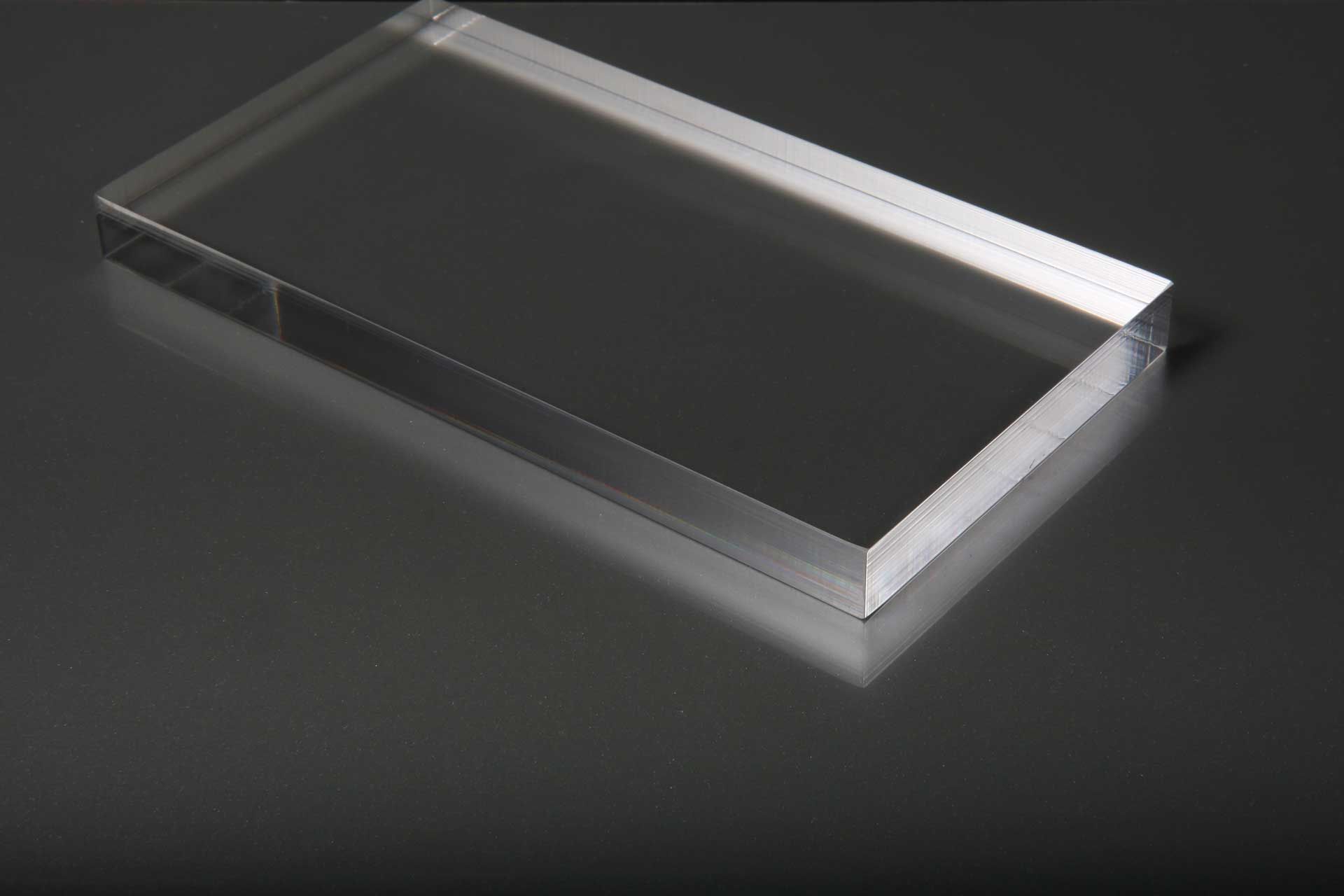 Sheet of clear polished plexiglass acrylic.