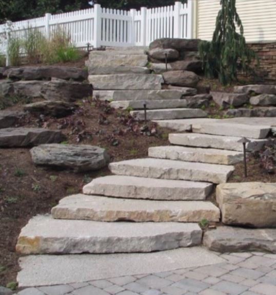 Stone Theme Stairs Hardscaping — New Castle, DE — Ayala Landscaping