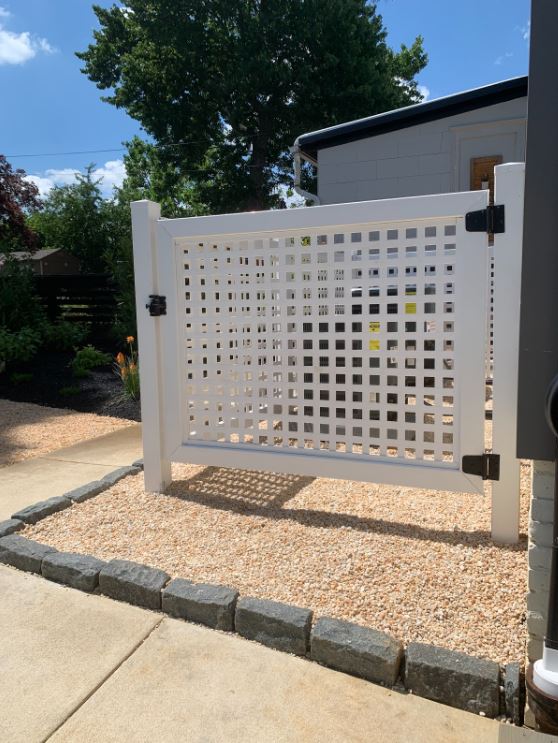 Pathway With White Fence — New Castle, DE — Ayala Landscaping
