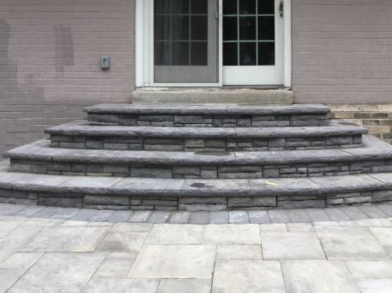 Wide Stone Staircase — New Castle, DE — Ayala Landscaping