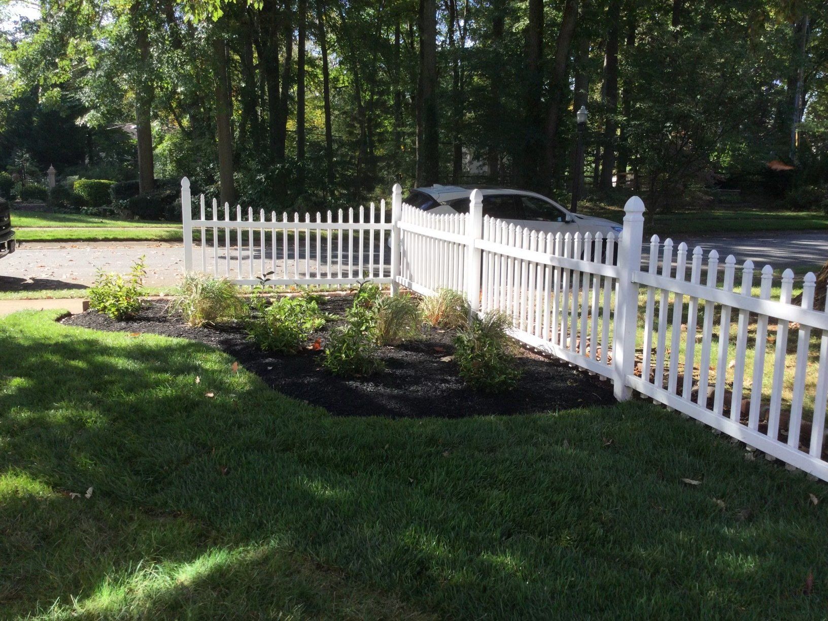 White Backyard Fence — New Castle, DE — Ayala Landscaping