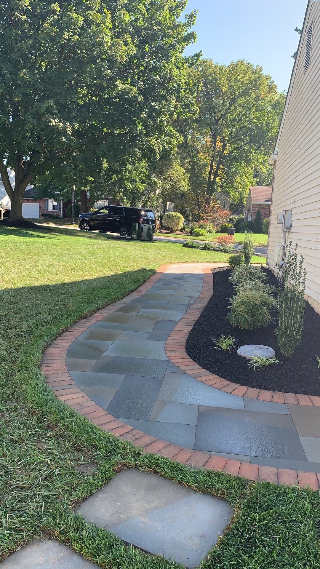 Curved Stone Tile Pathway — New Castle, DE — Ayala Landscaping