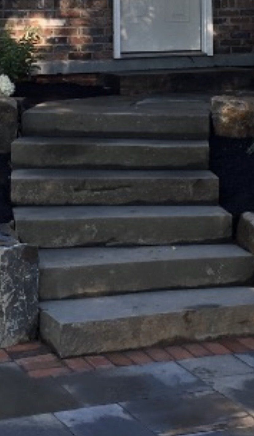 Stone Stairs Zoom In — New Castle, DE — Ayala Landscaping